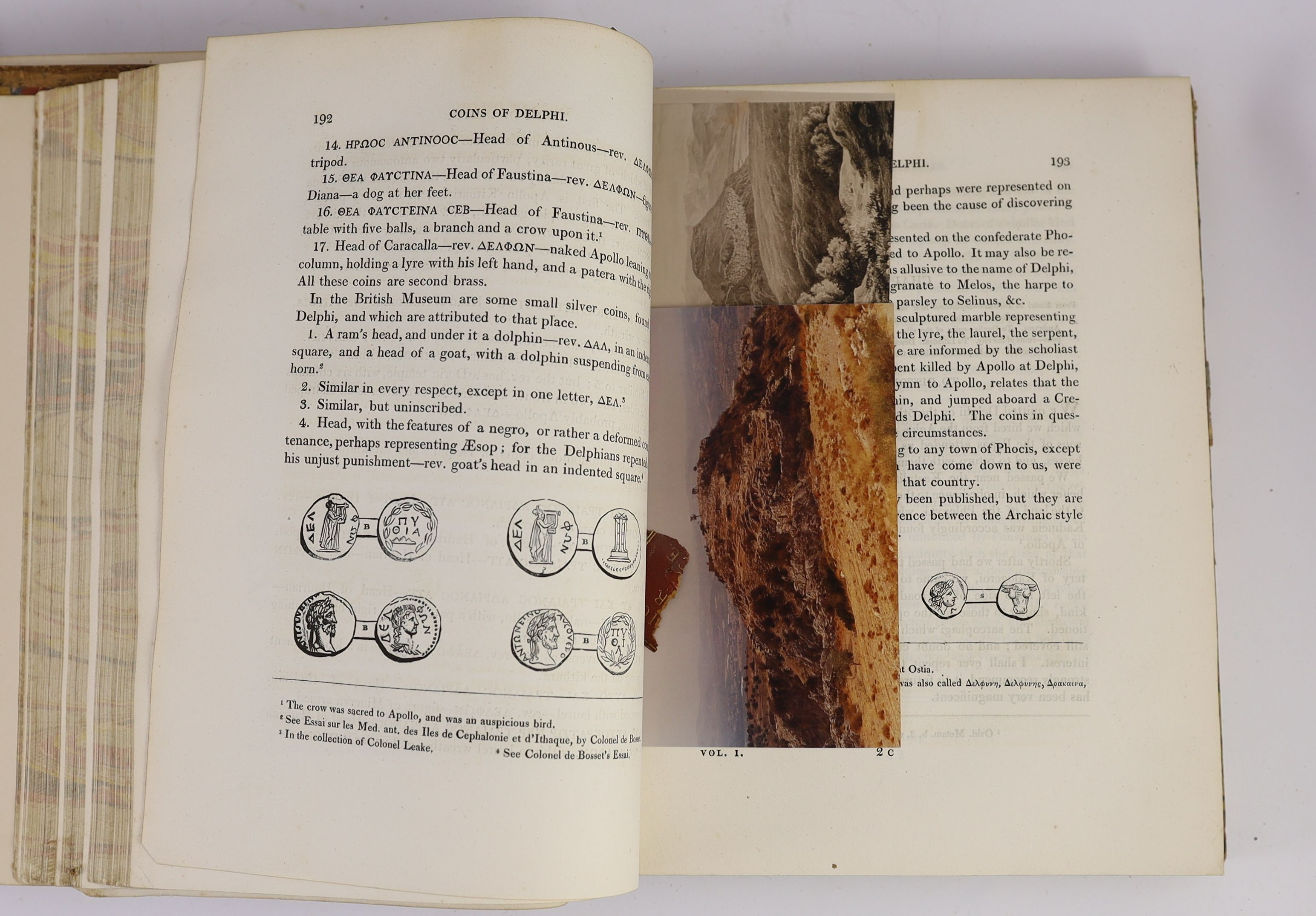 Dodwell, Edward - A Classical and Topographical Tour through Greece, during the years 1801, 1805, AND 1806, 1st edition, Sir John Linton Myers copy, 2 vols, 4to, speckled calf by Rivière, with folding map and 66 plates,